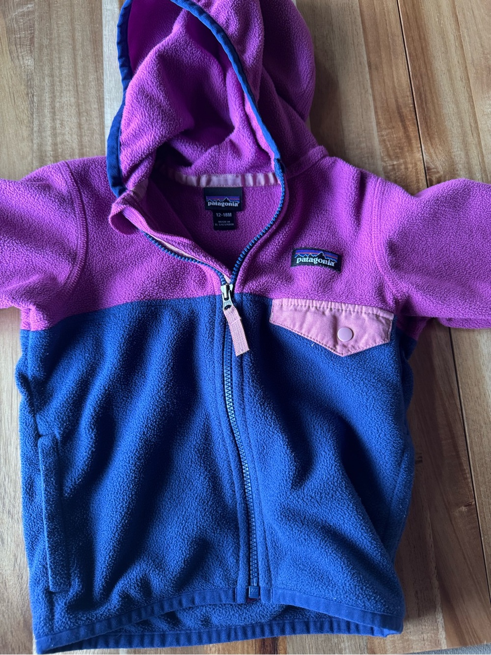 Patagonia Kids Colorblock Fleece Jacket - Magenta & Blue